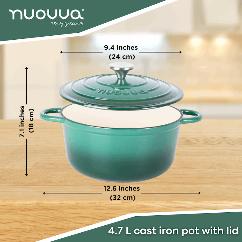 Enamelled Cast Iron Dutch Oven Casserole Pot (Multiple Colours & Sizes)