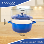 Enamelled Cast Iron Dutch Oven Casserole Pot (Multiple Colours & Sizes)