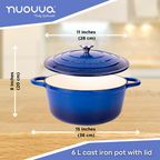 Enamelled Cast Iron Casserole Pot - 28cm - 6L (Multiple Colours Available)