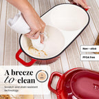 Cast Iron Dutch Oven – Double Round Bread Loaf Pot – 16cm Diameter, (Multiple Colours), by Nuovva