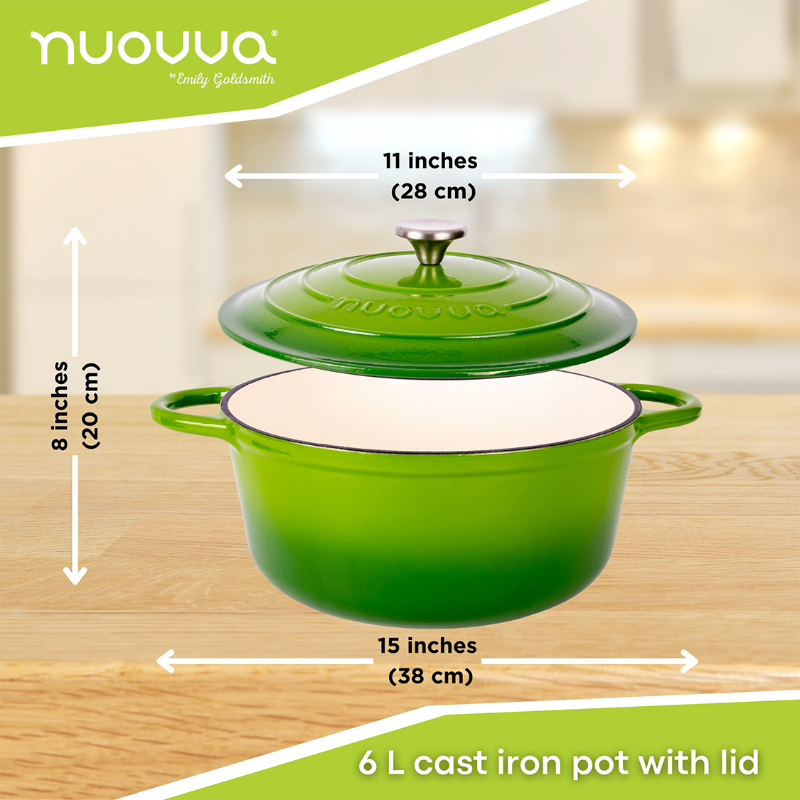 Enamelled Cast Iron Casserole Pot - 28cm - 6L (Multiple Colours Available)