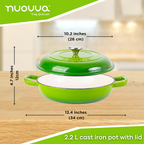 Shallow Cast Iron Dutch Oven Casserole Pot (Multiple Colours & Sizes) by Nuovva
