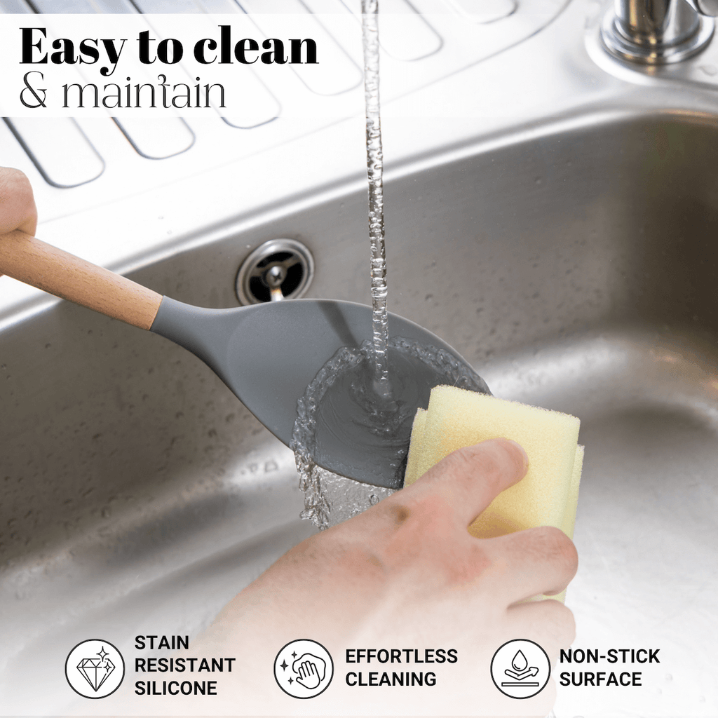 17pcs Grey Kitchen Utensil & Knife Set with Block & Chopping Board, By Nuovva