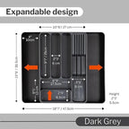 Grey Expandable Cutlery Drawer Organiser Divider, by Nuovva