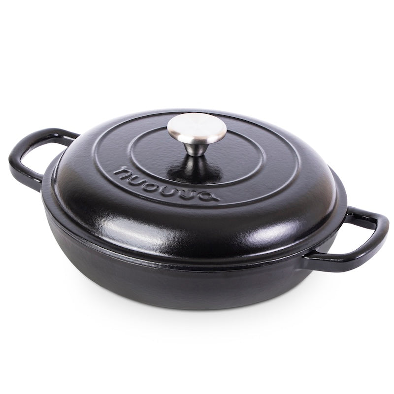 Shallow Cast Iron Dutch Oven Casserole Pot (Multiple Colours & Sizes) by Nuovva