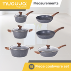 Cream Kitchen Cookware Set with Lids - 15-Pieces