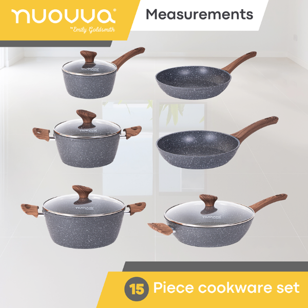 Cream Kitchen Cookware Set with Lids - 15-Pieces