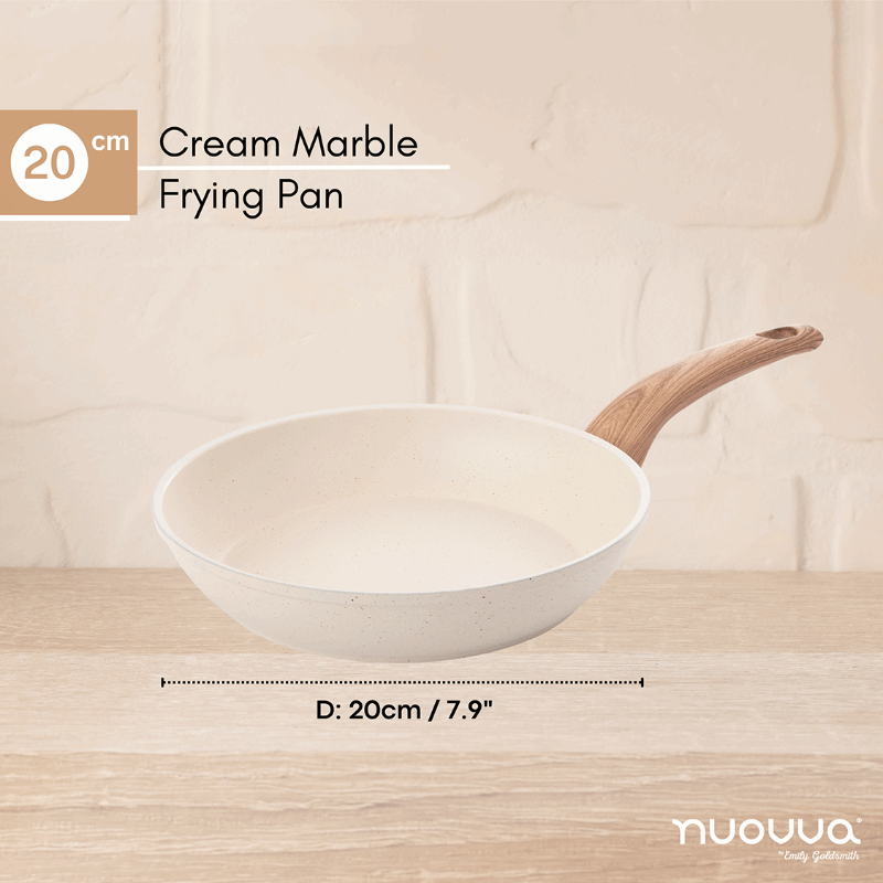 Cream Induction Non-Stick Frying Pan (Multiple Sizes), by Nuovva