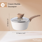 Non-Stick Saucepan with Lid -16cm (Multiple Colours) by Nuovva