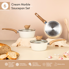 Non-Stick Saucepan with Lid (Multiple Sizes & Multiple Colours) by Nuovva