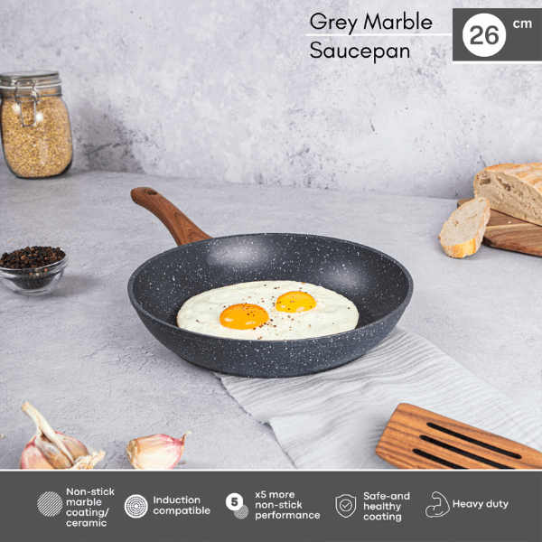Marble Granite Induction Non-Stick Frying Pan - 26cm, by Nuovva