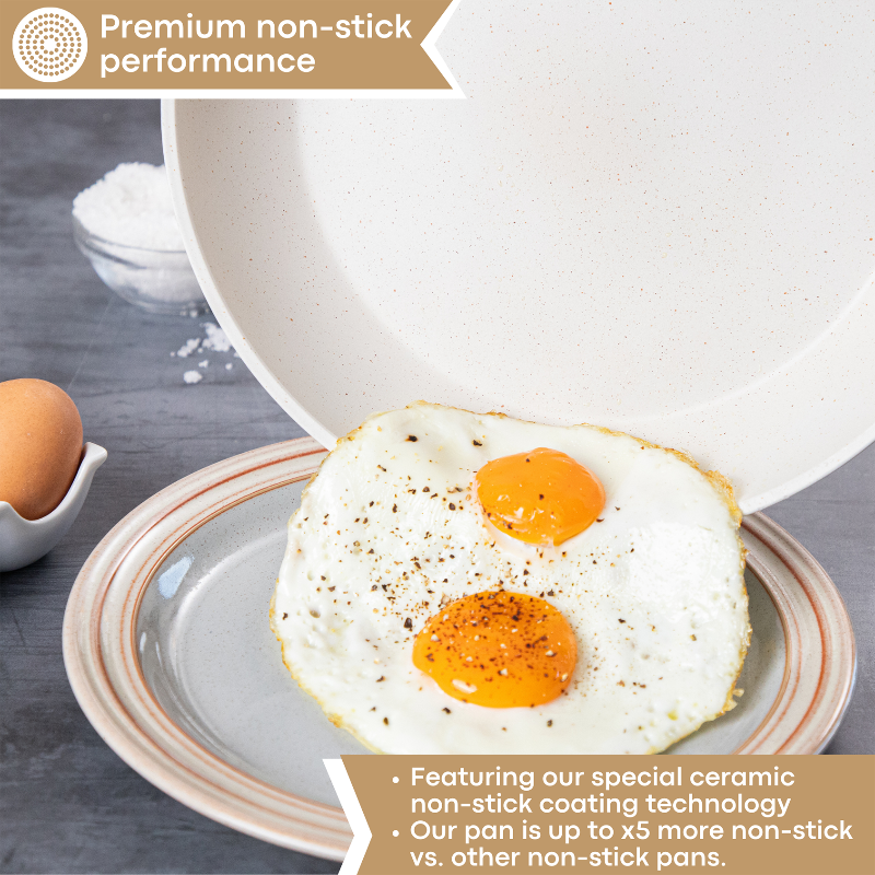 Cream Kitchen Cookware Set with Lids - 15-Pieces