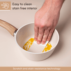 Non-Stick Saucepan with Lid - 18cm (Multiple Colours) by Nuovva