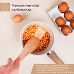 Non-Stick Saucepan with Lid - 18cm (Multiple Colours) by Nuovva