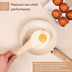 Cream Induction Non-Stick Frying Pan (Multiple Sizes), by Nuovva