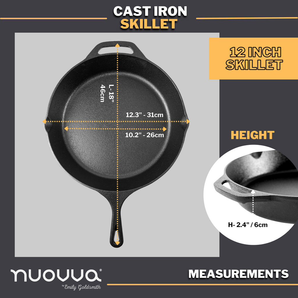 Pre-Seasoned Cast Iron Skillet - 12 inch (30cm)