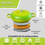 Shallow Cast Iron Dutch Oven Casserole Pot - 3.9L - 30cm (Multiple Colours) by Nuovva