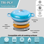 Shallow Cast Iron Dutch Oven Casserole Pot (Multiple Colours & Sizes) by Nuovva