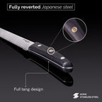 Japanese Steel 67-Layer Damascus Style Serrated Bread Knife with Pakkawood Handle, by Nuovva