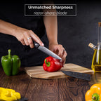 Japanese Steel 67-Layer Damascus Style Utility Knife with Pakkawood Handle, by Nuovva