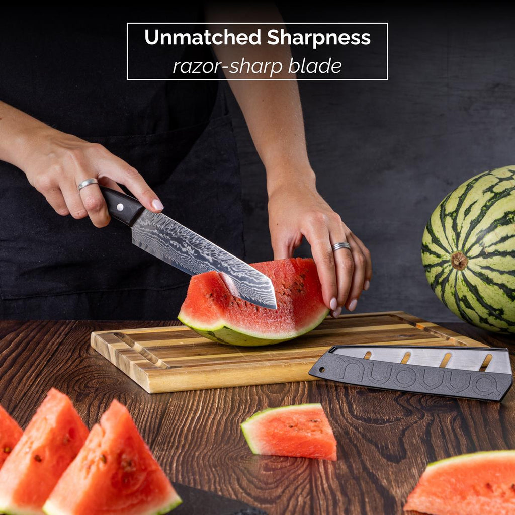 Japanese Steel 67-Layer Damascus Style Slicing Knife with Pakkawood Handle, by Nuovva