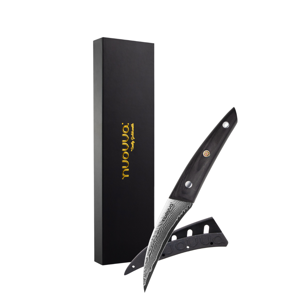 Japanese Steel Damascus Style Kitchen Knives with Pakkawood Handles - Multiple Variants, by Nuovva