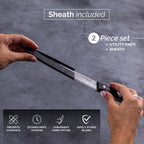 Japanese Steel Damascus Style Kitchen Knives with Pakkawood Handles - Multiple Variants, by Nuovva