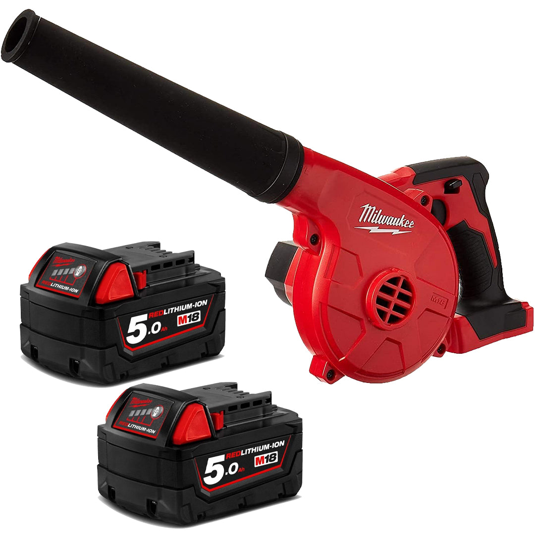 Milwaukee Cordless Leaf Blower Kit & Dual 5.0Ah Li-Ion Batteries