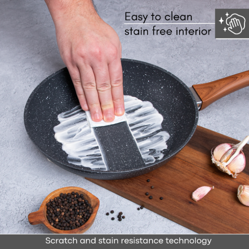 Frying Pan Set 3Pcs - 20cm, 24cm, 28cm (Multiple Colours)