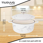 Enamelled Cast Iron Casserole Pot - 28cm - 6L (Multiple Colours Available)