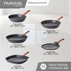 Granite Kitchen Cookware Set of 35, 15, 8, 5pcs with Lids (Multiple Set Sizes)