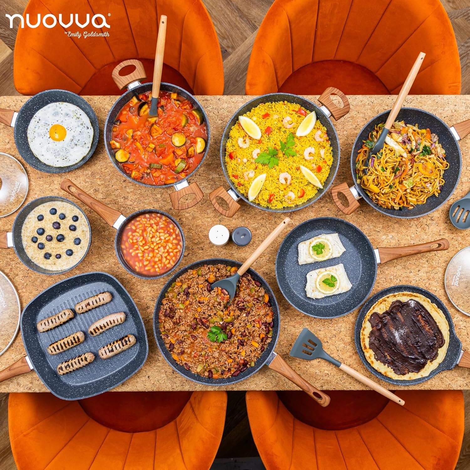 35pcs Kitchen Cookware & Kitchen Knife Set (Multiple Colours)