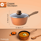 Non-Stick Saucepan with Lid - 18cm (Multiple Colours) by Nuovva