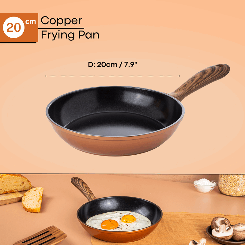 Copper Induction Non-Stick Frying Pan - 20cm, by Nuovva