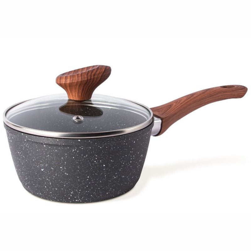 Marble Granite Non-Stick Saucepan with Lid - 18cm, by Nuovva