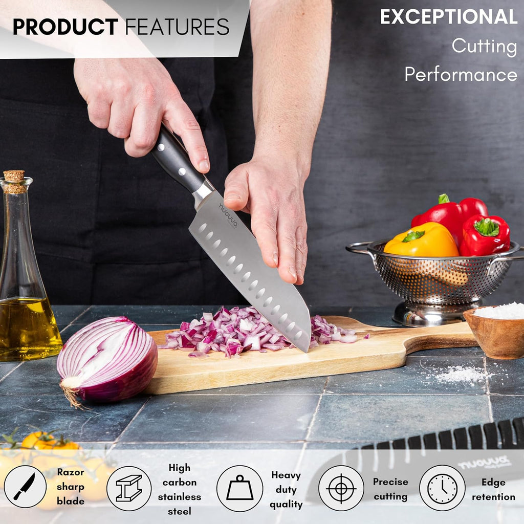 Professional Santoku Knife - 7 Inch, by Nuovva