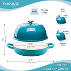 Enamelled Cast Iron Dutch Oven Bread Pot, 5.6 Lite - 26cm (Multiple Colours) by Nuovva