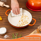 Orange Enamelled Cast Iron Dutch Oven Bread Pot - 5.6 Lite - 26cm, by Nuovva