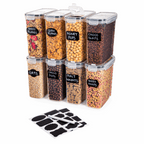 Airtight BPA-Free Cereal Food Storage Containers, 2.5L - 8Pcs, by Nuovva
