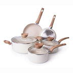 Cream Kitchen Cookware Set with Lids - 8-Pieces
