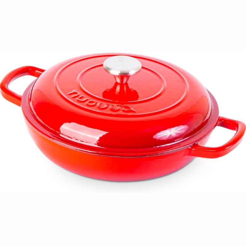 Shallow Cast Iron Dutch Oven Casserole Pot (Multiple Colours & Sizes) by Nuovva