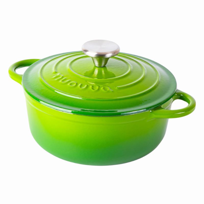 Light Green Cast Iron Dutch Oven with Lid - 2L, 20cm