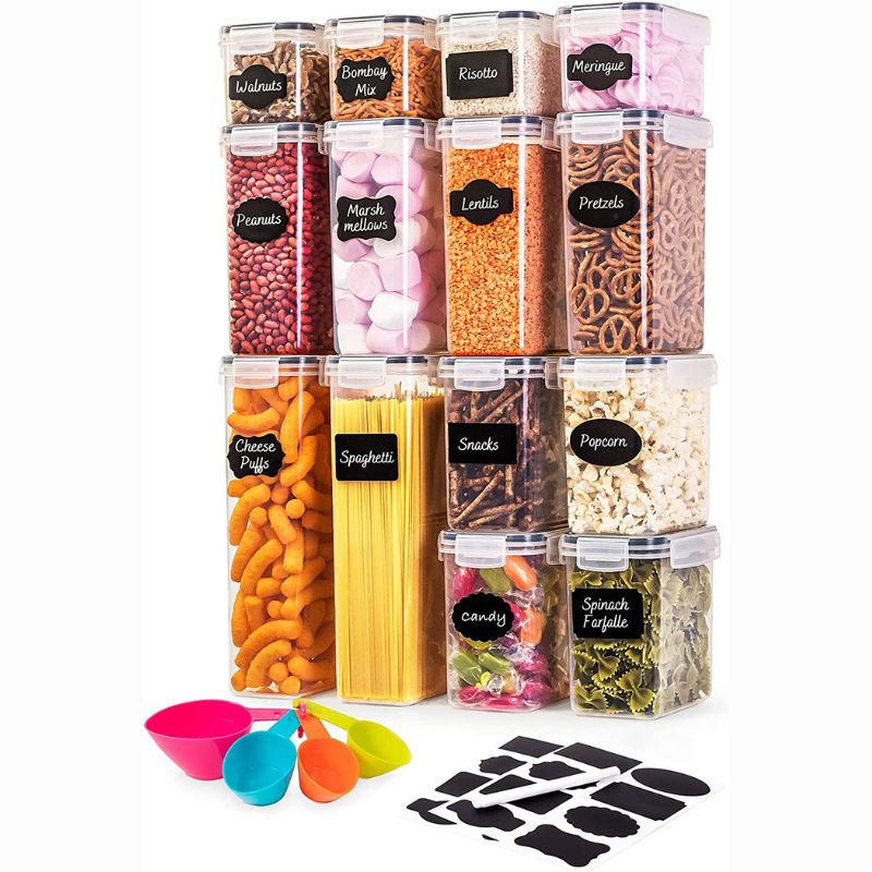 Airtight Kitchen Food Storage Containers, Multiple Sizes (Sets of 8, 14, 20, 36) by Nuovva