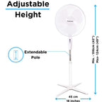 Oscillating 3-Speed Pedestal Fan (16inch) Black/White