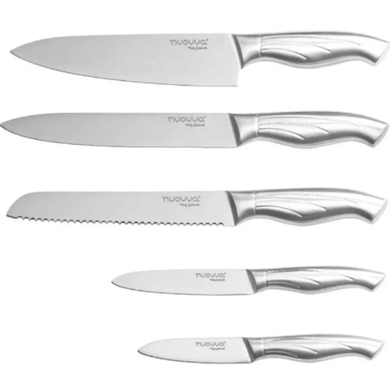Professional Kitchen Knives - 5 Pieces Stainless Steel Blades - Gift Box, by Nuovva