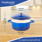 Enamelled Cast Iron Casserole Pot - 20cm - 2L (Multiple Colours)