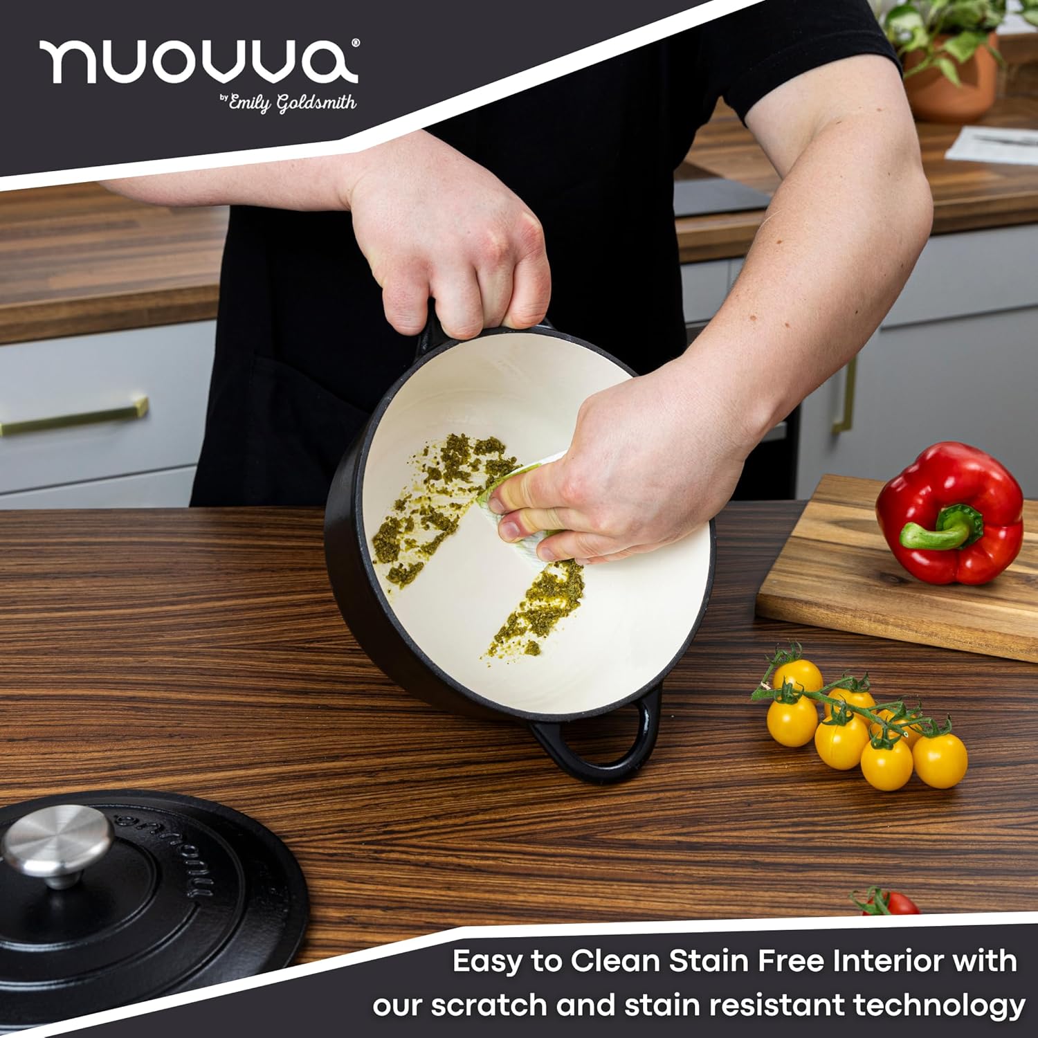 Enamelled Cast Iron Casserole Pot - 20cm - 2L (Multiple Colours)