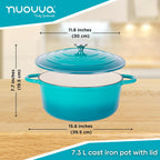 Enamelled Cast Iron Dutch Oven Casserole Pot (Multiple Colours & Sizes)