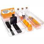 Clear Drawer Organiser Set - 12 pcs, by Stackzy