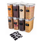 Cereal Storage Containers For Pantries Airtight BPA-Free 4L - 8pcs, by Nuovva